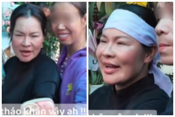 Vợ cố diễn viên Quý Bình gây tranh cãi khi tháo khăn t.ang trong ngày cúng lễ 49 ngày, đã thế còn vô tư cười rạng ngời