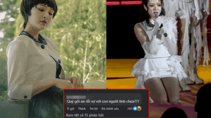 Hiền Hồ quỳ gối dập đầu xin lỗi khán giả, netizen mỉa: ‘Xin lỗi vợ con người ta chưa mà đứng đó nói x:àm’