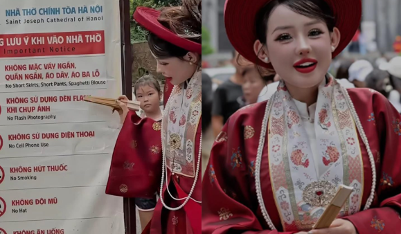 Ngân 98 bị đu:ổi khỏi Nhà thờ lớn Hà Nội, lên tiếng cầu c:ứu CĐM: ‘Em mặc kín đáo mà vẫn bị nói ph:ạm nội quy, em sai chỗ nào?