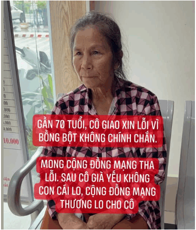 Bà Giao cúi đầu xin lỗi chủ thầu An vì lỡ tham quá: “Tui tưởng được cho miễn phí hết căn nhà, chứ không có ý xấu gì, chỉ là không hiểu ý thôi”