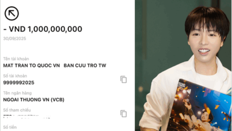 Đức Phúc chuyển thẳng 1 tỷ đồng cho MTTQ Việt Nam: Thêm hàng loạt sao ủng hộ đồng bào vùng bão lũ