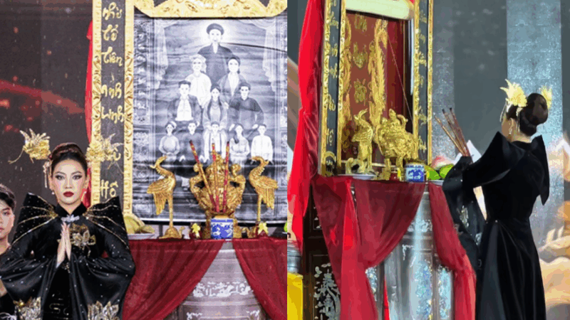Độc lạ Miss Grand Việt Nam 2025: Thí sinh đưa cả bàn thờ gia tiên lên sân khấu, CĐM phẫn nộ: “Từ khi nào cái bàn thờ lại trở thành trang phục văn hóa dân tộc?