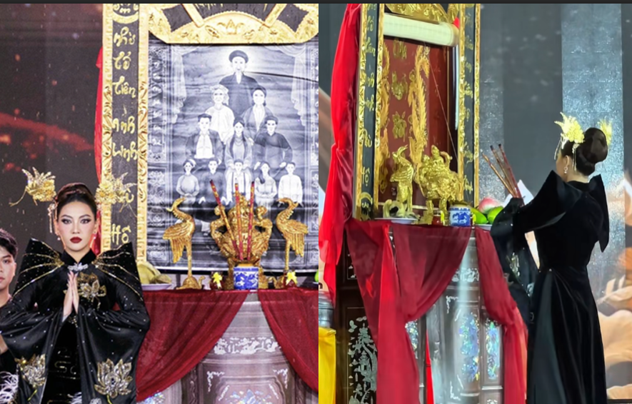 Độc lạ Miss Grand Việt Nam 2025: Thí sinh đưa cả bàn thờ gia tiên lên sân khấu, CĐM phẫn nộ: “Từ khi nào cái bàn thờ lại trở thành trang phục văn hóa dân tộc?
