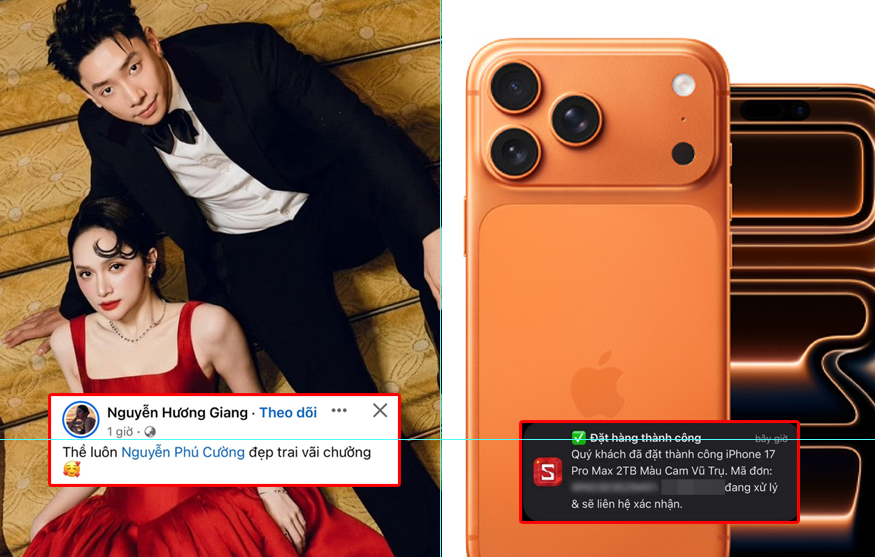 Hương Giang khoe bạn trai kém 3 tuổi tặng iPhone 17 Pro Max: CĐM thi nhau “xin vía tình yêu lẫn tiền bạc”!