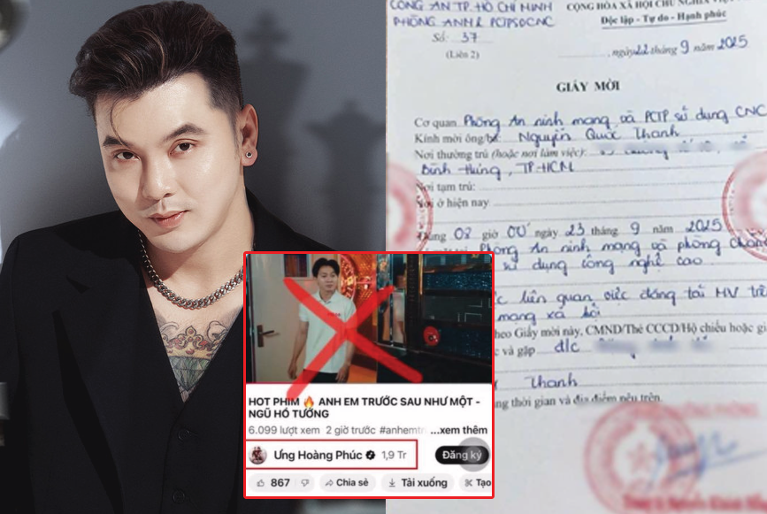 Ra MV dính ảnh web cá độ, Ưng Hoàng Phúc bị công an TP.HCM mời làm việc: Này thì chối, này thì xóa bỏ cắt ảnh!
