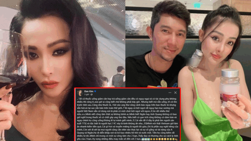 Ca sĩ Đan Kim lên tiếng bênh vực Ngân 98 và Lương Bằng Quang: ” Mình viết công tâm thật sự không bênh ai. Mình biết Ngân hay anh Quang không có bao giờ nghĩ trong thuốc sẽ có chất gây ung thư đâu. Nếu biết có gan trời cũng không dám bán và ngay chính họ cũng không uống. Không lẽ tự mình giết mình?