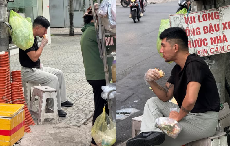 Xôn xao hình ảnh Lương Bằng Quang thất thần ngồi ăn bánh mì giữa phố sau khi Ngân 98 bị bắt: Nhìn mà thấy thương, ai ngờ có ngày anh ra nông nỗi này
