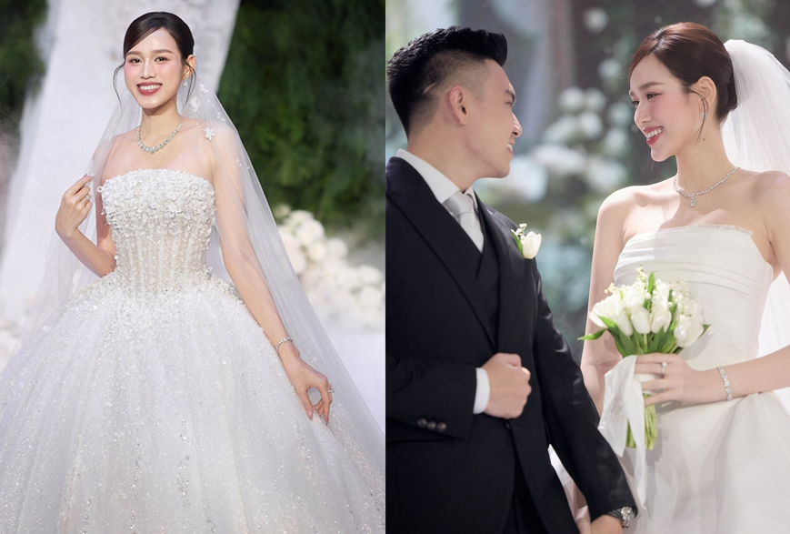 3 bộ váy cưới “đẹp nín thở” của Đỗ Thị Hà trong siêu đám cưới: Mỗi chiếc là 1 kiệt tác, giá trị gây choáng!