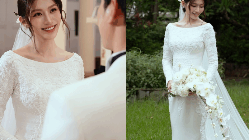 Chiếc váy cưới ‘độc nhất vô nhị’ của Á hậu Quỳnh Châu: Đính hàng nghìn viên Swarovski, giá trị khiến ai cũng choáng