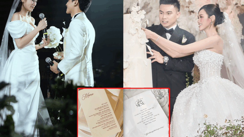 Soi thực đơn tiệc cưới sang xịn của Á hậu Quỳnh Châu và Hoa hậu Đỗ Thị Hà: Món nào cũng đắt giá, nhìn thôi đã thấy no!