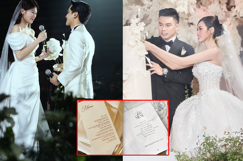 Soi thực đơn tiệc cưới sang xịn của Á hậu Quỳnh Châu và Hoa hậu Đỗ Thị Hà: Món nào cũng đắt giá, nhìn thôi đã thấy no!
