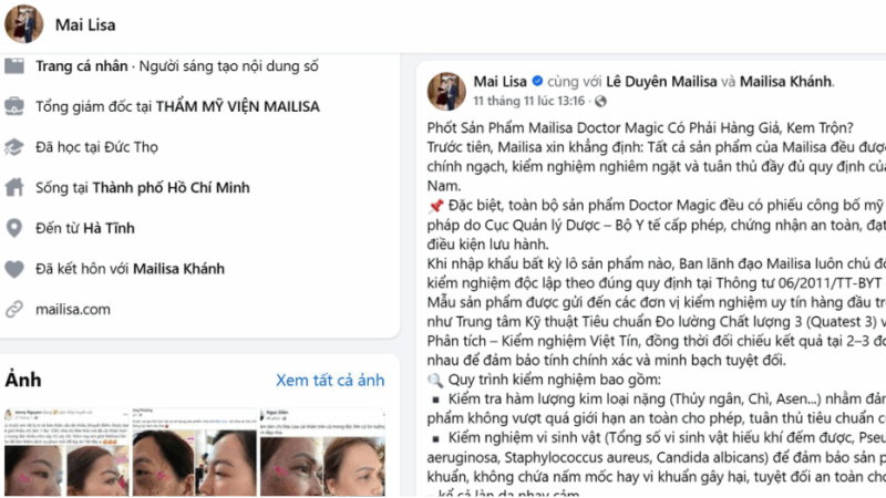 ‘Bà trùm’ thẩm mỹ Mailisa vừa dính lùm xùm bán kem trộn thế nào?
