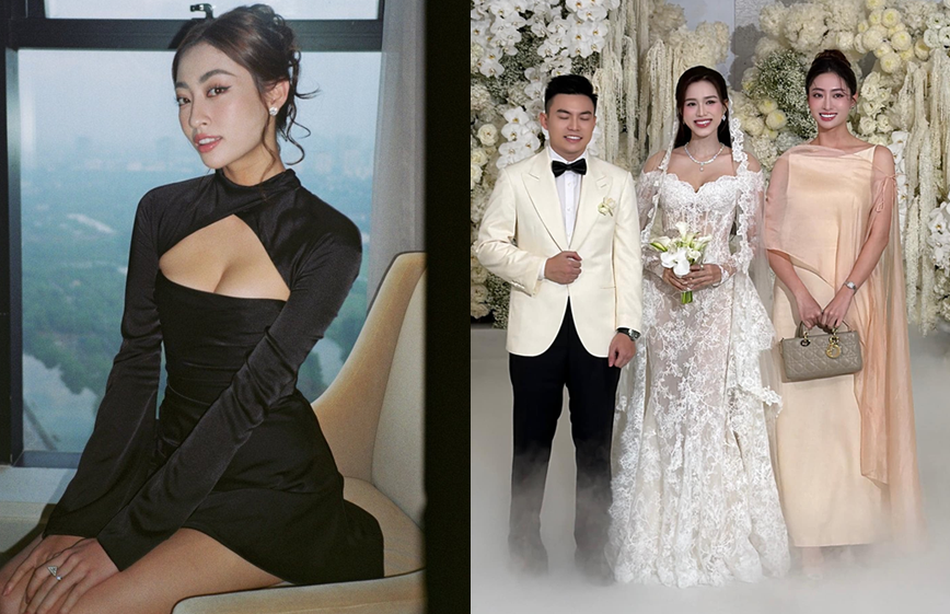 Lương Thùy Linh gây chướng mắt khi dự tiệc cưới: Đăng ảnh chồng Đỗ Thị Hà nhắm tịt mắt, diện đồ thì h:ở b:ạo, muốn hơn hẳn cô dâu