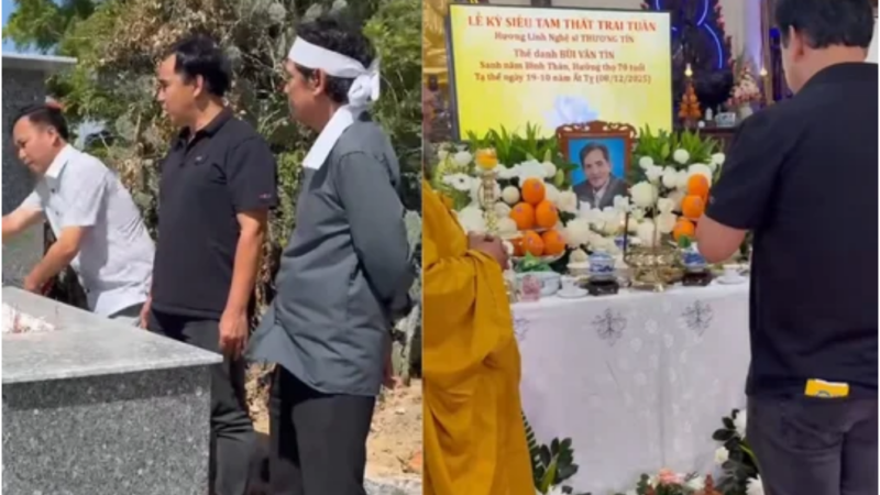 MC Quyền Linh đến viếng mộ cố NS Thương Tín: Hành động giản dị dành cho gia đình khiến ai chứng kiến cũng ấm lòng