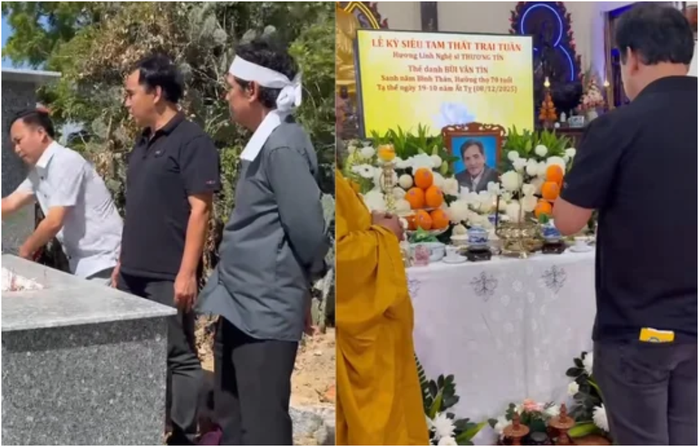 MC Quyền Linh đến viếng mộ cố NS Thương Tín: Hành động giản dị dành cho gia đình khiến ai chứng kiến cũng ấm lòng