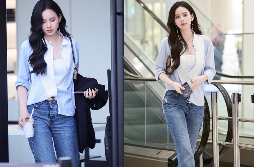 Nàng dâu hào môn” Hương Liên bị soi nhan sắc đời thực khi đu trend “trạm tỷ”: Mặc đơn giản mà rất sang, xinh không kém idol Hàn