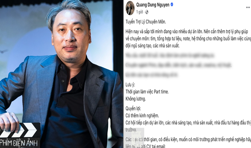 Nguyễn Quang Dũng lên tiếng vụ tuyển trợ lý không lương: “Công việc rất hữu ích, không phải ai cũng có cơ hội”