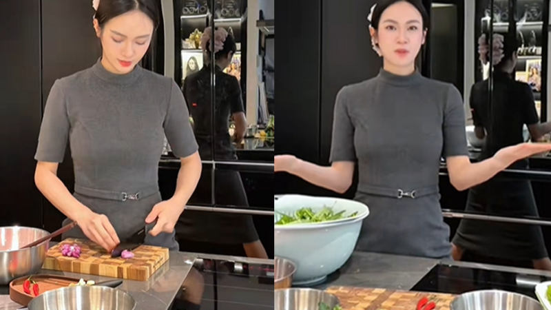 Vũ Thúy Quỳnh đăng clip nấu ăn nhưng CĐM “đứng hình”: Thứ phản chiếu trong tủ lạnh mới là điều khiến ai cũng thở dài