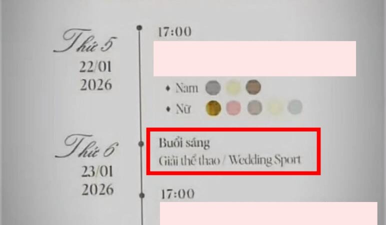 Thiệp cưới Á hậu Phương Nhi – thiếu gia Minh Hoàng bất ngờ lộ diện: Hôn lễ kéo dài 2 ngày, hoạt động đặc biệt khiến showbiz lần đầu chứng kiến
