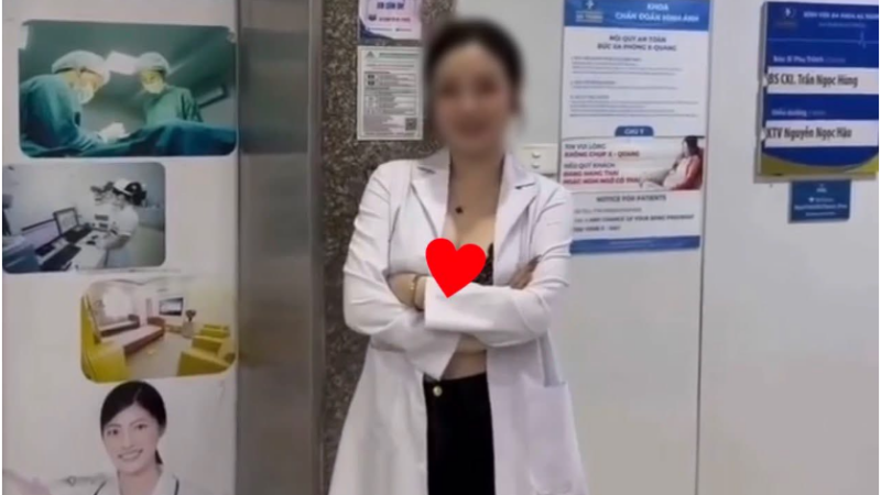 Đang rần rần cô gái khoác áo blouse trắng diện trang phục nh:ạ:y cả::m”: Dân mạng đang tr:uy lù:ng danh tính