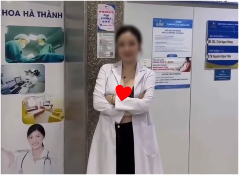 Đang rần rần cô gái khoác áo blouse trắng diện trang phục nh:ạ:y cả::m”: Dân mạng đang tr:uy lù:ng danh tính