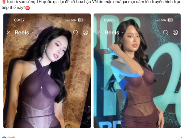 Vợ cũ Huy Khánh đăng bài đánh giá nặng nề về trang phục của hoa hậu Thanh Thủy tại sự kiện: Chê thẳng nàng hậu ăn mặc như g::á::i ‘m::ậ::m d:a:i’