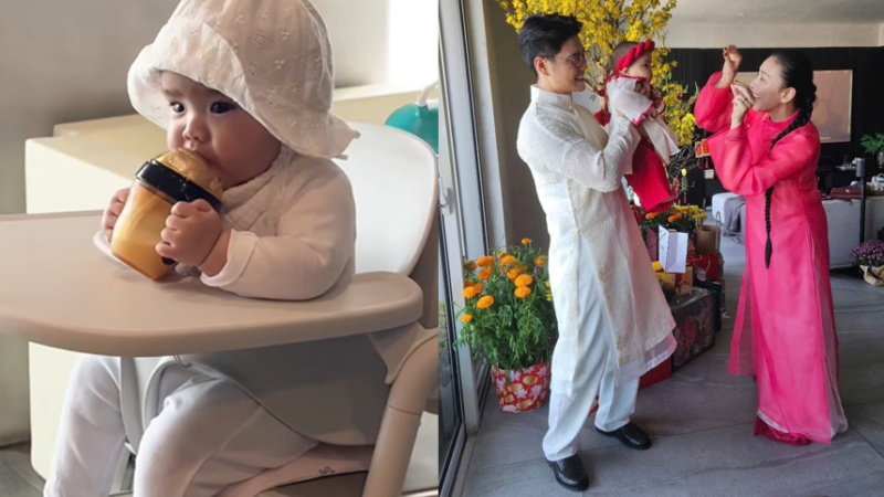 Ngô Thanh Vân rèn nếp sinh hoạt cho con gái 6 tháng tuổi: Uống sữa phải ngồi vào bàn ngay ngắn, duy trì 100% sữa mẹ khiến ai cũng nể