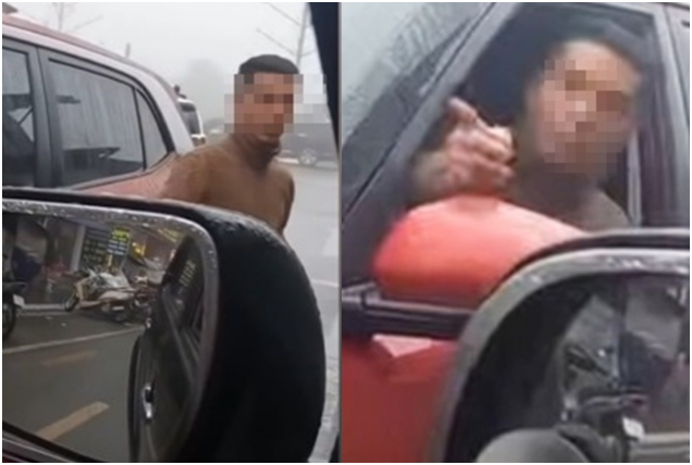 Rồi xong, lại thêm một tài xế ô tô con đi ngược chiều, không chịu nhường ai: Còn thách thức đỗ cả ngày