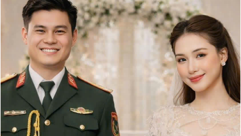 Xôn xao rần rần ảnh hiếm đám hỏi của Hòa Minzy và Đại úy Thăng Cương: Cả 2 đẹp đôi quá đi