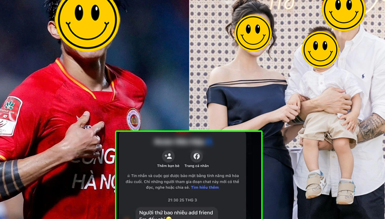 Cầu thủ nổi tiếng có vợ là tiểu thư Hà Thành bị lộ tin nhắn trêu gái lạ, CDM bức xúc: ‘Có vợ đẹp con xinh mà vẫn lăng nhăng’