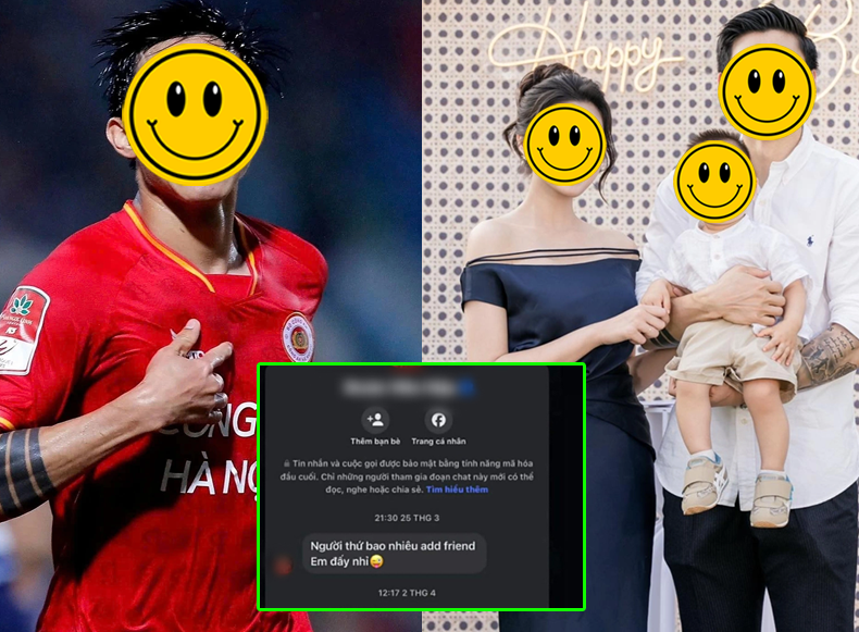 Cầu thủ nổi tiếng có vợ là tiểu thư Hà Thành bị lộ tin nhắn trêu gái lạ, CDM bức xúc: ‘Có vợ đẹp con xinh mà vẫn lăng nhăng’
